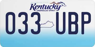 KY license plate 033UBP