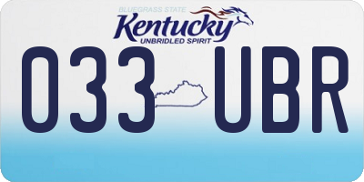 KY license plate 033UBR