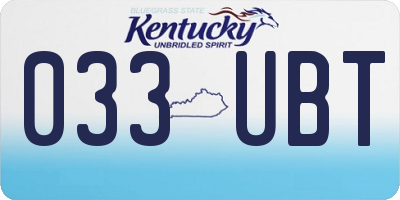 KY license plate 033UBT