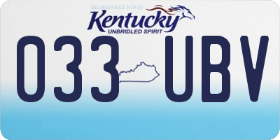 KY license plate 033UBV