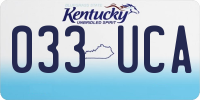 KY license plate 033UCA