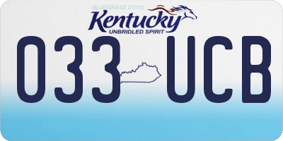 KY license plate 033UCB