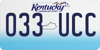 KY license plate 033UCC