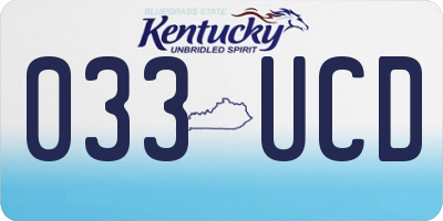 KY license plate 033UCD