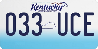 KY license plate 033UCE