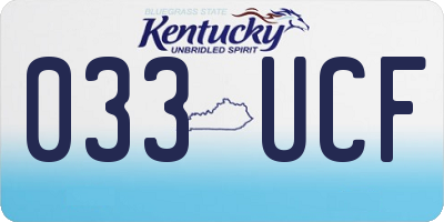 KY license plate 033UCF