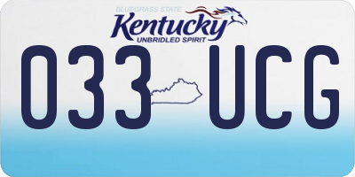 KY license plate 033UCG