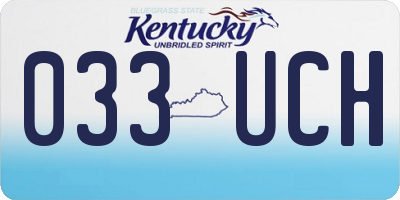 KY license plate 033UCH