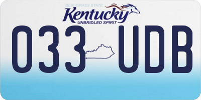 KY license plate 033UDB