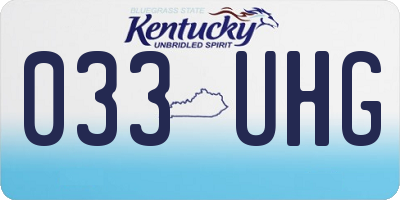 KY license plate 033UHG