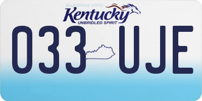 KY license plate 033UJE