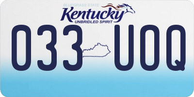 KY license plate 033UOQ