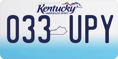 KY license plate 033UPY