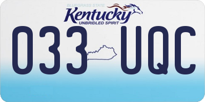 KY license plate 033UQC