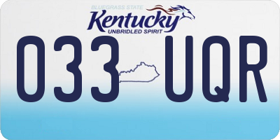 KY license plate 033UQR