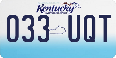 KY license plate 033UQT