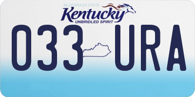 KY license plate 033URA