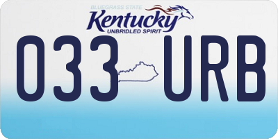 KY license plate 033URB