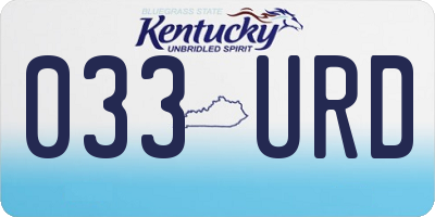 KY license plate 033URD