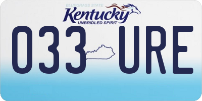 KY license plate 033URE