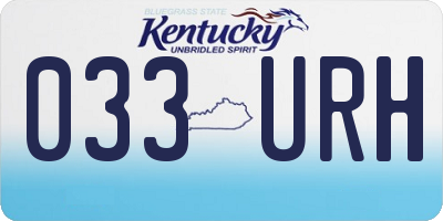 KY license plate 033URH