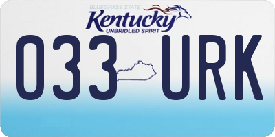 KY license plate 033URK