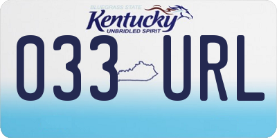 KY license plate 033URL