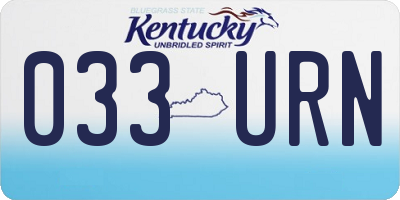 KY license plate 033URN
