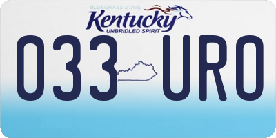 KY license plate 033URO