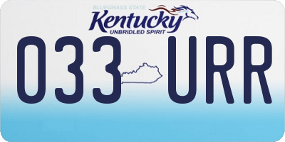 KY license plate 033URR