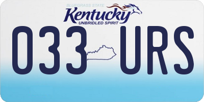 KY license plate 033URS