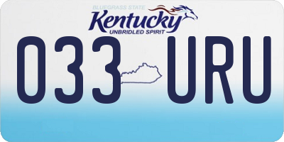 KY license plate 033URU