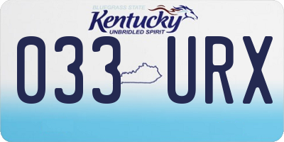 KY license plate 033URX