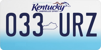 KY license plate 033URZ