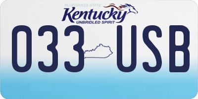 KY license plate 033USB