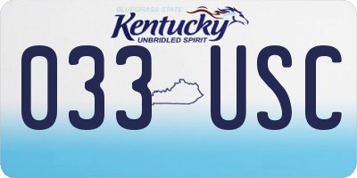 KY license plate 033USC