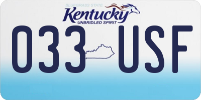 KY license plate 033USF