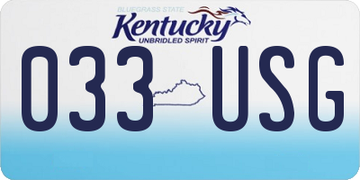 KY license plate 033USG