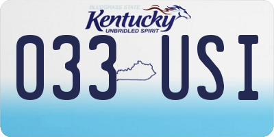 KY license plate 033USI