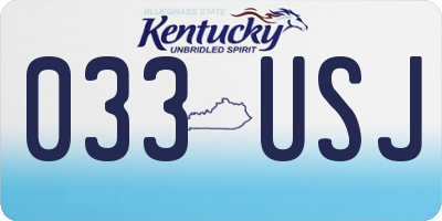 KY license plate 033USJ
