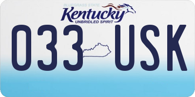 KY license plate 033USK