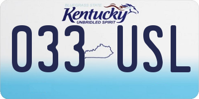 KY license plate 033USL