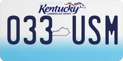 KY license plate 033USM