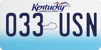 KY license plate 033USN