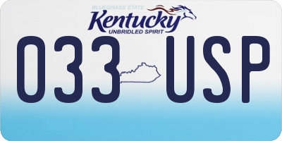 KY license plate 033USP