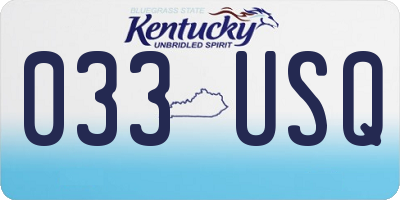 KY license plate 033USQ