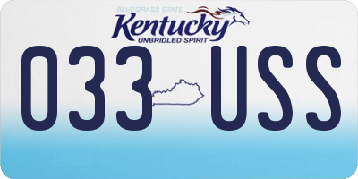 KY license plate 033USS