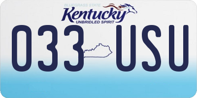 KY license plate 033USU