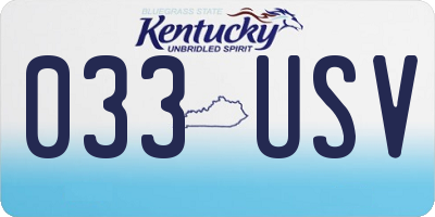 KY license plate 033USV