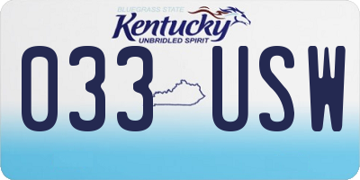 KY license plate 033USW